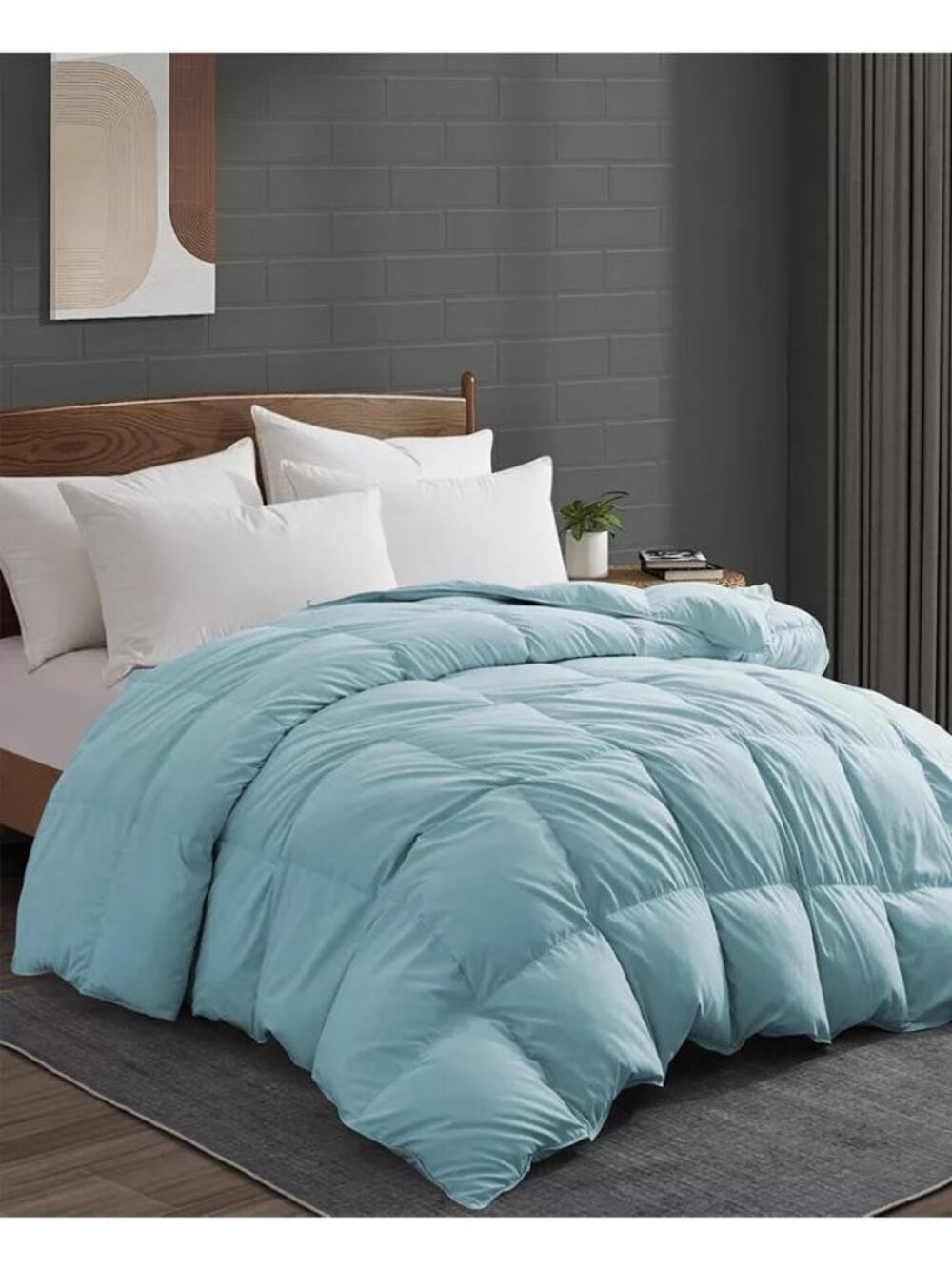 UNIKOME 360 Thread Count Goose Down Feather Fiber Comforter King $260